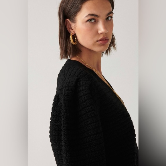 NEW Ba&Sh Bash Aude Wool Blend Cardigan in Black | size 1 / S - Picture 4 of 10